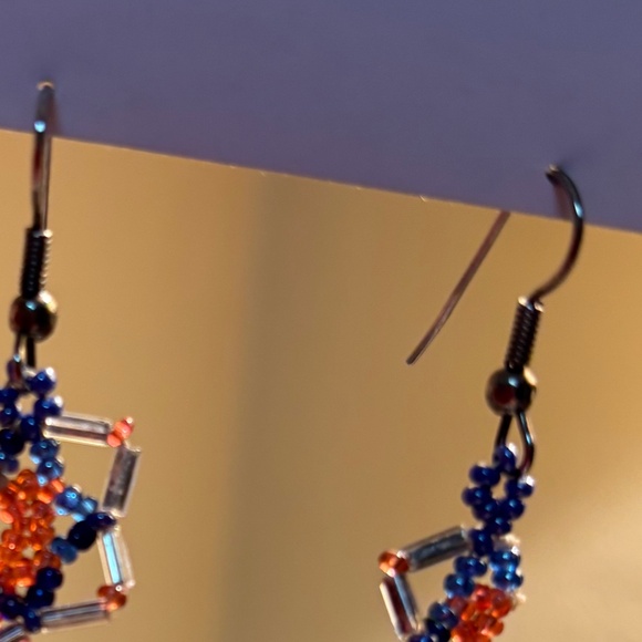 Denver Broncos or School Colors Fire and Ice Earrings - Picture 4 of 4